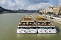 Cruise ships on the Danube river, Budapest Royalty Free Stock Photo