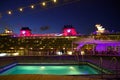 Cruise ships deck at night Royalty Free Stock Photo