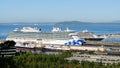 Cruise ships Discovery Princess and Westerdam docked at Pier 91 in Seattle