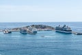 Cruise ships docked at a port in Ibiza, Spain Royalty Free Stock Photo