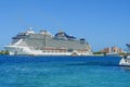 Cruise ships docked in port of Nassau, Bahamas. Royalty Free Stock Photo