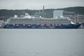 Cruise ships docked in tromsoe city harbour Royalty Free Stock Photo