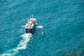 Cruise ships ferry Mediterranean sea cruiser ocean liner vacation, aerial view from drone in Liguria