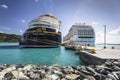 Cruise ships MSC Orchestra and Disney Fantasy docked in the port Royalty Free Stock Photo