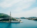 Cruise ships near the bridge in Dubrovnik Royalty Free Stock Photo