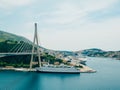 Cruise ships near the bridge in Dubrovnik Royalty Free Stock Photo