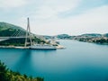 Cruise ships near the bridge in Dubrovnik Royalty Free Stock Photo