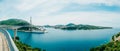 Cruise ships near the bridge in Dubrovnik Royalty Free Stock Photo