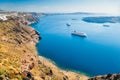 Cruise ships near the Greek Islands Royalty Free Stock Photo