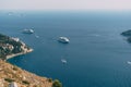 Cruise ships near Old Town Dubrovnik in Croatia. Royalty Free Stock Photo