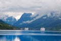 Cruise ships in Nordfjord Norway Royalty Free Stock Photo