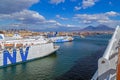 Cruise ships in the port of the Gulf of Naples, Italy