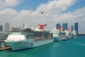 Cruise ships at port of Miami Royalty Free Stock Photo