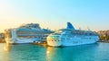 Cruise ships in the port of Piraeus in Athens Royalty Free Stock Photo