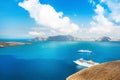 Cruise ships at the sea near the Greek Islands Royalty Free Stock Photo