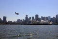 Cruise ships, seaplane, and downtown Vancouver, British Columbia, Canada