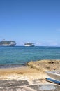 Cruise ships from the shore Royalty Free Stock Photo
