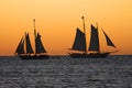 Cruise ships at sunset in Key West, Florida Royalty Free Stock Photo