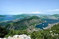 Cruise ships at tender in Kotor Bay Royalty Free Stock Photo