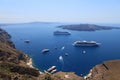 Cruise ships in Thira, Santorini island, Greece