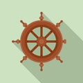 Cruise steering wheel icon, flat style