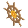 Cruise steering wheel icon, isometric style