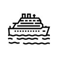 cruise summer vacation line icon vector illustration