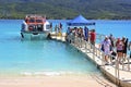 Cruise Tourists boarding a boat in Vanuatu, Micronesia