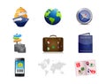 cruise travel concept icon set