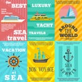Cruise travel 6 flat icons composition Royalty Free Stock Photo