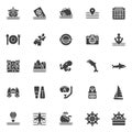 Cruise travel vector icons set Royalty Free Stock Photo