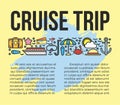 Cruise trip information list vector illustration. Sun bathes on deck Royalty Free Stock Photo