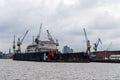 Cruise under repair at the Elbe shipyard in Hamburg Royalty Free Stock Photo