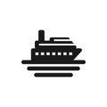 Cruise vector icon. Ship, transport symbol. Flat vector sign isolated on white background. Royalty Free Stock Photo