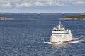 Cruise vessel on the baltic sea. Aland island coastline. Finland Royalty Free Stock Photo