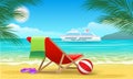 Cruise vessel and beach