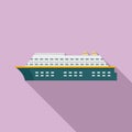 Cruise vessel icon, flat style