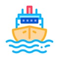 Cruise Vessel Icon Vector Outline Illustration