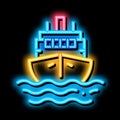 Cruise Vessel neon glow icon illustration