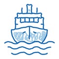 Cruise Vessel doodle icon hand drawn illustration