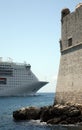 Cruiser arriving in Dubrovnik