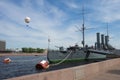 Cruiser Aurora. Armoured cruiser Aurora which started russian revolution in 1917, St.Petersburg, Russia