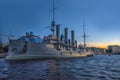 Cruiser Aurora at sunrise