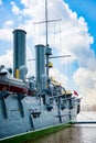 Cruiser Avrora in the Neva river, city Saint Petersburg. Russia Royalty Free Stock Photo