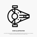 Cruiser, Fighter, Interceptor, Ship, Spacecraft Line Icon Vector Royalty Free Stock Photo
