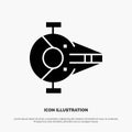 Cruiser, Fighter, Interceptor, Ship, Spacecraft solid Glyph Icon vector Royalty Free Stock Photo