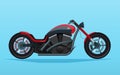 Cruiser motorcycle flat design vector illustration. Royalty Free Stock Photo