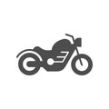 Cruiser motorcycle or motorbike glyph icon