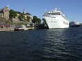 Cruiser in Oslo harbor Royalty Free Stock Photo