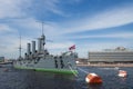 Cruiser Aurora. Armoured cruiser Aurora which started russian revolution in 1917, St.Petersburg, Russia